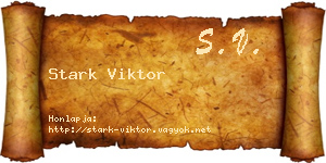 Stark Viktor névjegykártya